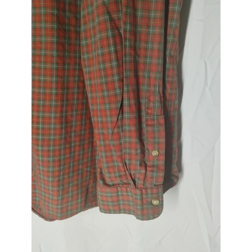 Ralph Lauren‎ Classic Fit Men's XL Green/Red Plaid Button Down Dress Shirt Green